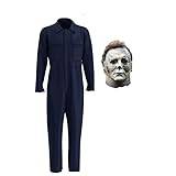 Jiumaocleu Michael Myers cosplay-kostym – halloween dödar Michael Myers jumpsuit uniform mask set unisex halloween uniform kostym skräckoutfit för vuxna