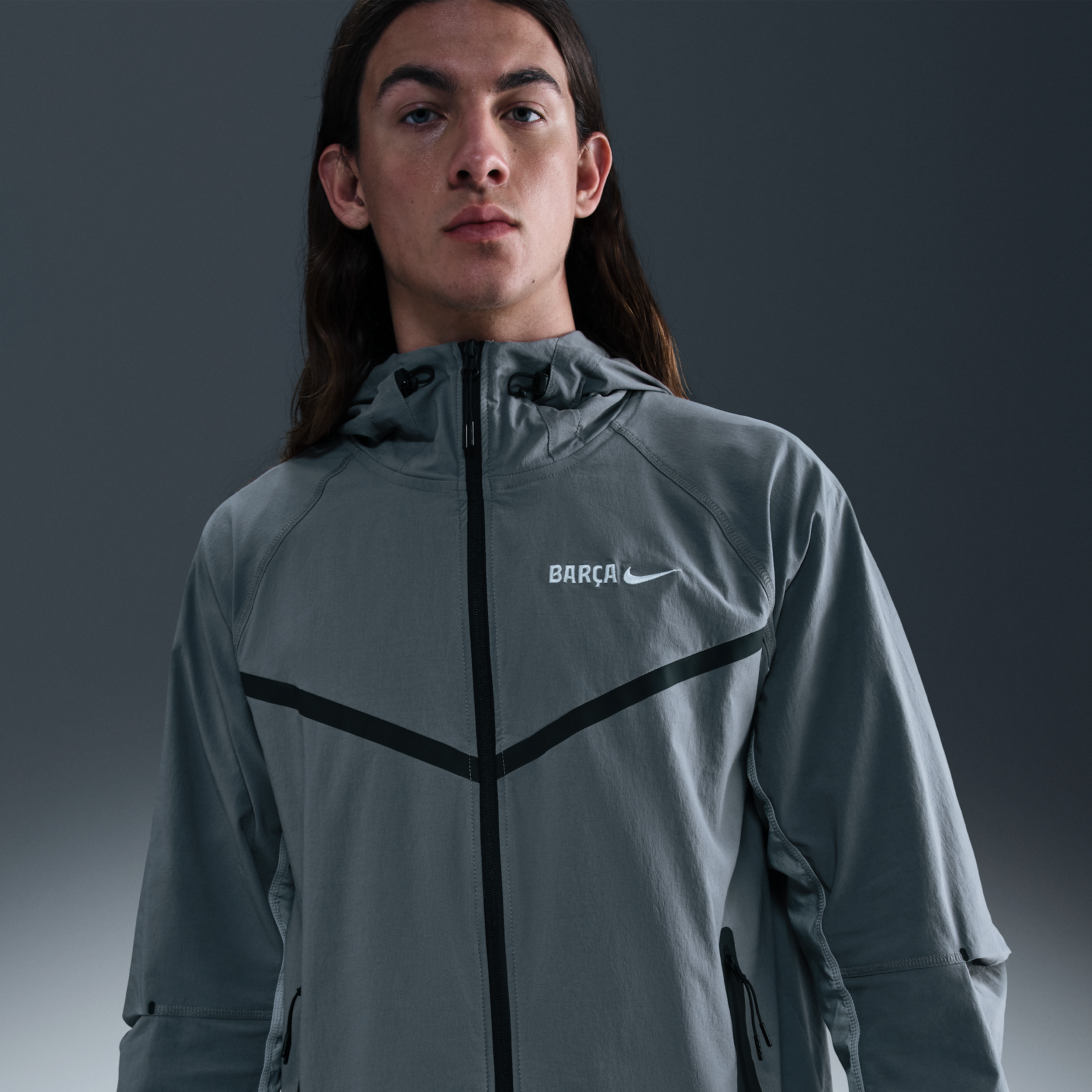 FC Barcelona Tech Windrunner - Grå - XS