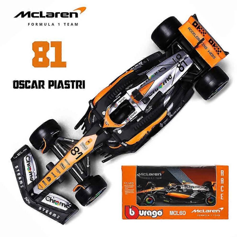 (Mcl60-8 GP) Bburago 1:43 2024 F1 Mercedes-AMG W15 #44 Hamilton Mclaren MCL38 MCL60 Monaco GP #4 Norris #81 Piastri Formula Car Model Gifts