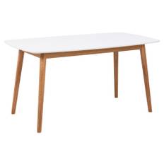 Vornæs spisebord 150 x 80 cm hvidlakeret med ben i massiv ege træ.