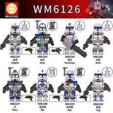 8 stk. Legion Clone Trooper Army Set Mini Captain Rex Jesse And Echo Star Captain Rex 501st Clone Trooper Wars Figurer Klodser