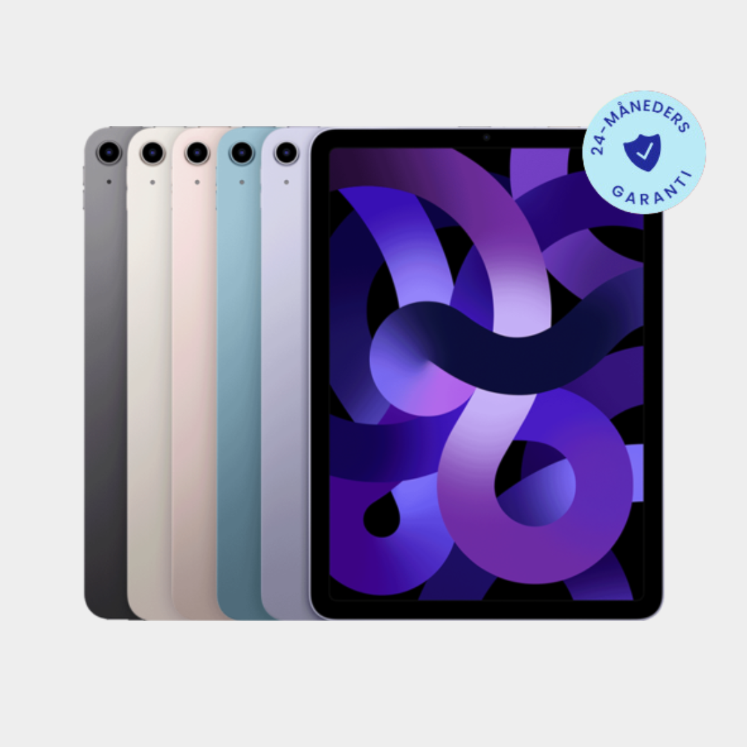 iPad Air 5 Gen. (2022) 64 GB 10.9'' - Sort / Meget god / 64 GB