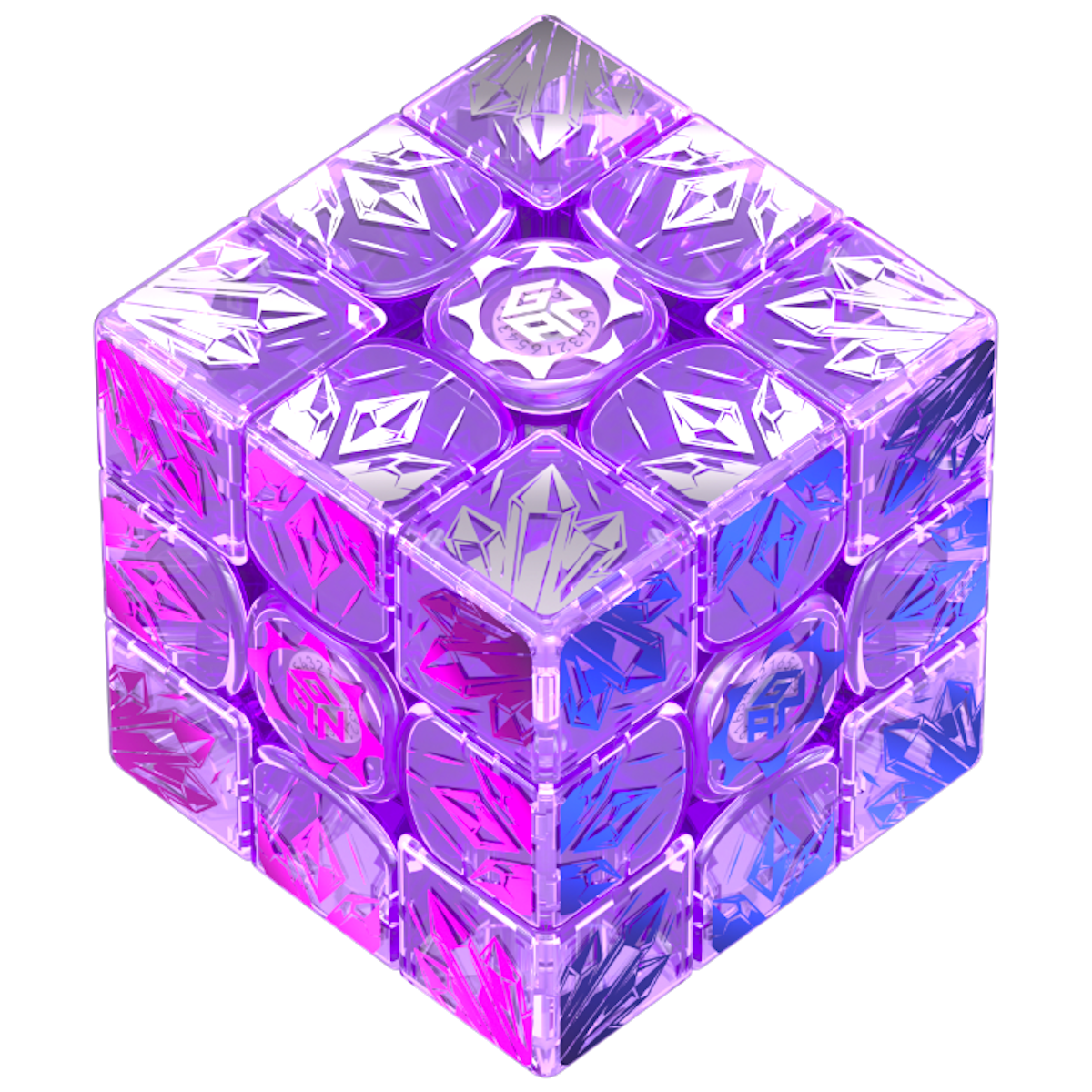 GAN 16 MagLev MAX 3x3 AMYTH Transparent Purple UV Coated Stickerless - Winter Limited Edition - Rubiks Kub