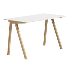 HAY - CPH90 2.0 Desk Lacquered Oak Frame L130 X W65 X H74  White Laminate Tabletop Lacquered Edge - Skrivbord - Ronan & Erwan Bouroullec - Vit - Trä