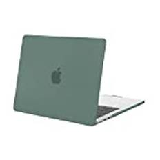 MOSISO Kompatibel med MacBook Air 13,5 tum fodral M3 A3113 M2 A2681 Touch ID, skyddande hårt skal för MacBook Air fodral M2 M3 13 tum chip 2024 2023 2022 Release, smaragdgrön