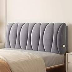 Stor stöd fleece huvudgavel kudde rygg kil ryggstöd dubbel läsning kudde med stoppad kudde för sängstöd 89 cm lila