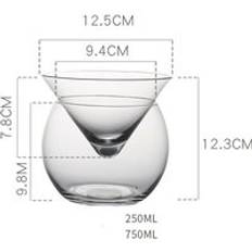 Distinkt molekylär mixologi isglas cocktail kristallglas bar salong party martini drickskon sfärisk vinkopp set verre