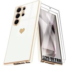 Coque - samsung - galaxy s25 ultra - antichoc - motif cœur - blanc