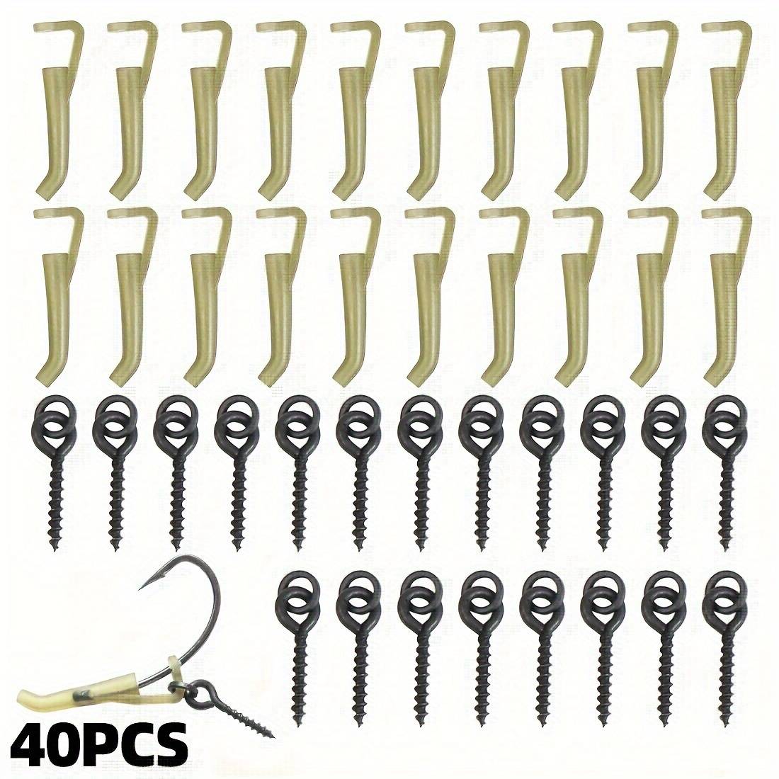 40pcs Bagged Fishing Gear Supplies, European Fishing Component Black Screw And Swivel, Carp Fishing Additions Fishing Line Protection