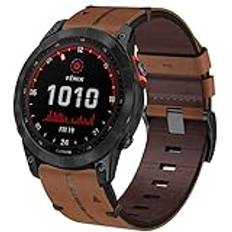 TOPsic Fenix armband 7 x läder, 26 mm armband för Garmin Fenix 6X, Fenix 6X Pro, Fenix 5X, Fenix 5X Plus, Fenix 7X, Fenix 3, Fenix 3 HR, Garmin Enduro, Quatix 3, D2 Delta PX