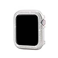 Fodral glitter kompatibelt med Apple Watch Serie 5 41 mm rostfritt stål, metallskydd fodral ultratunt stötsäkert aluminiumfodral mot repor skydd kompatibelt med Apple iWatch 41 mm serie 7 8 9