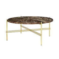 Gubi Ts Sofabord 80 Cm Messing / t Emperadormarmor - Sofabord Emperador-marmor Brun - 10017175