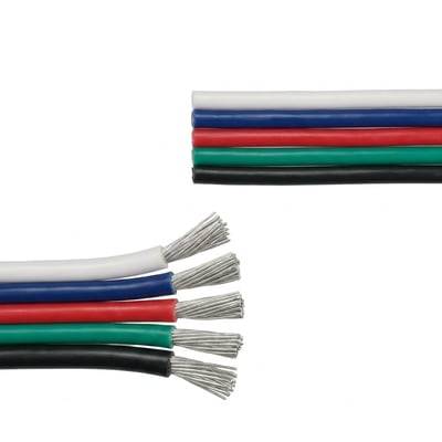 5 meter, 1,2 mm² RGBW kabel, 5-ledet (16 AWG), 12V-24V til LED strip