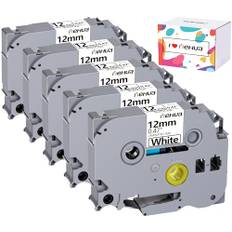 5X Hehua Kompatible für Brother TZe-231 Tz-231 p-touch Bänder Tz Tape 12mm 0.47 Schwarz auf weiß Schriftband, Ersatz für P Touch Cube h105 h100lb H107B pt-1000 pt-1010 e100 1280 900 h101c h100r d200