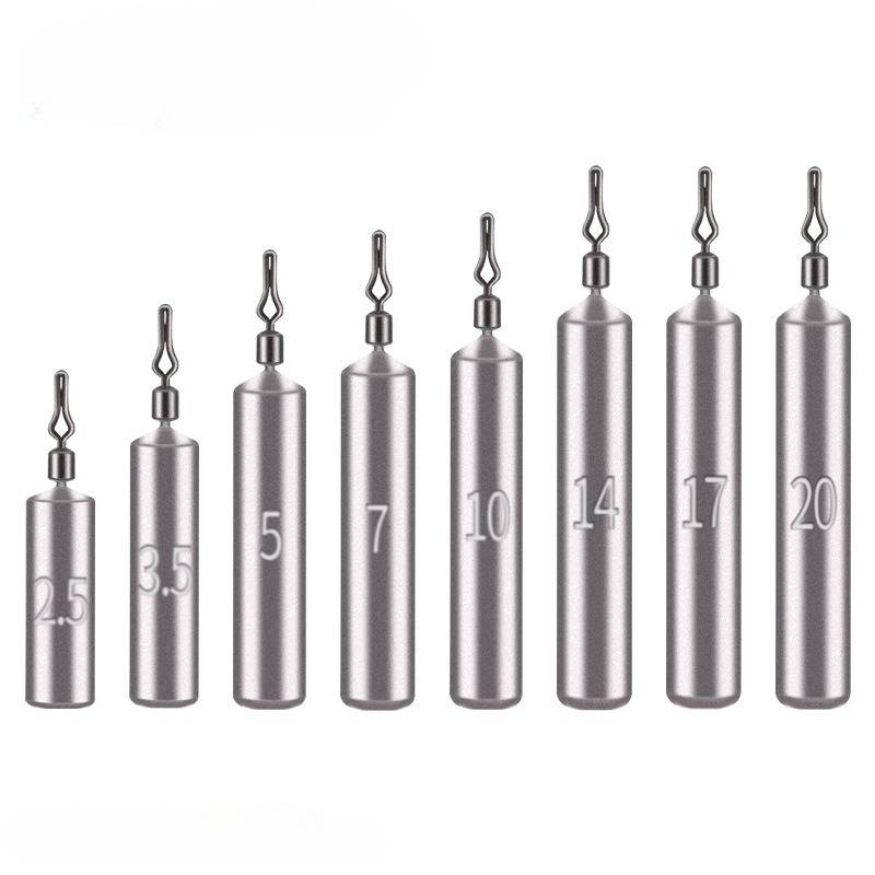 Fishing Lure Weights Drop Shot Cylinder Sinkers 10pcs Long Cast Anti Snag Lead for Angling Gear