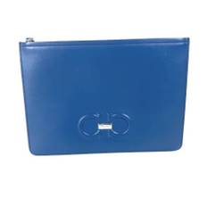 Salvatore Ferragamo Pre-owned, Pre-owned, unisex, Blå, ONE SIZE, Tyl, Pre-owned Laeder clutches