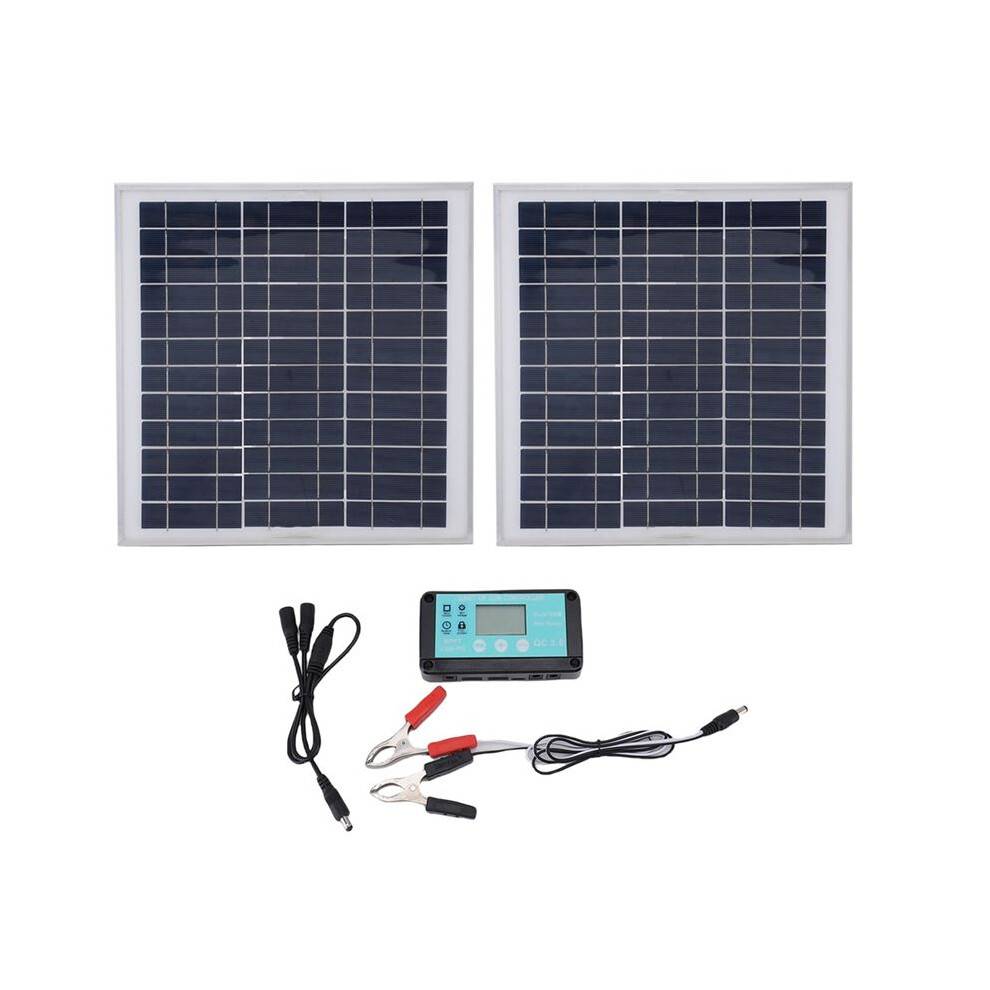 100W Solar Panel Kit with Charge Controller 12V MPPT Aluminum Solar Panel for Outdoor RV Camping Boat Trailer System