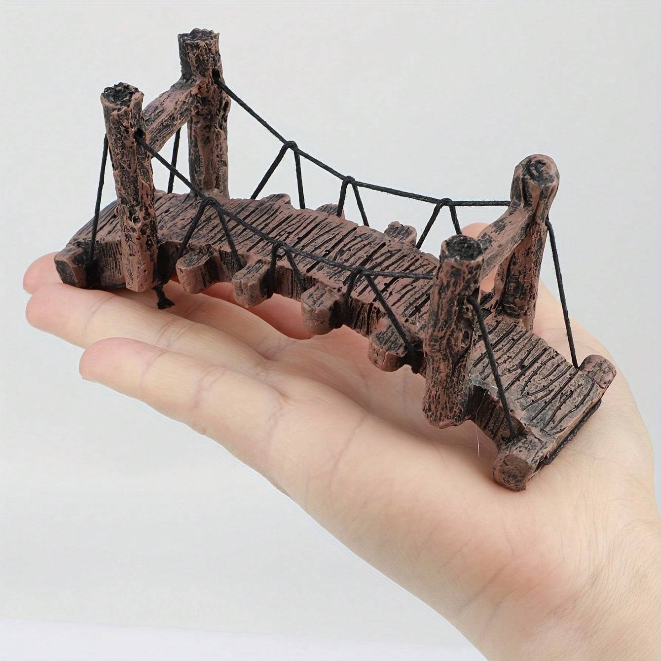1pc Aquarium Landscape Bridge, Aquarium Decor Bridge, Aquarium Reptile Decor, Water Tank Accessories one-size brun