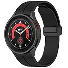 Armband för Samsung Galaxy Watch 7/6/5/4 40 mm 44mm/Watch 6 Classic 47mm 43mm/Watch 5 Pro 45mm/Watch 4 Classic 46 mm 42 mm/FE 40 mm, 20 mm sportsilikonband för Samsung Galaxy Watch 7 6 5 4, svart,