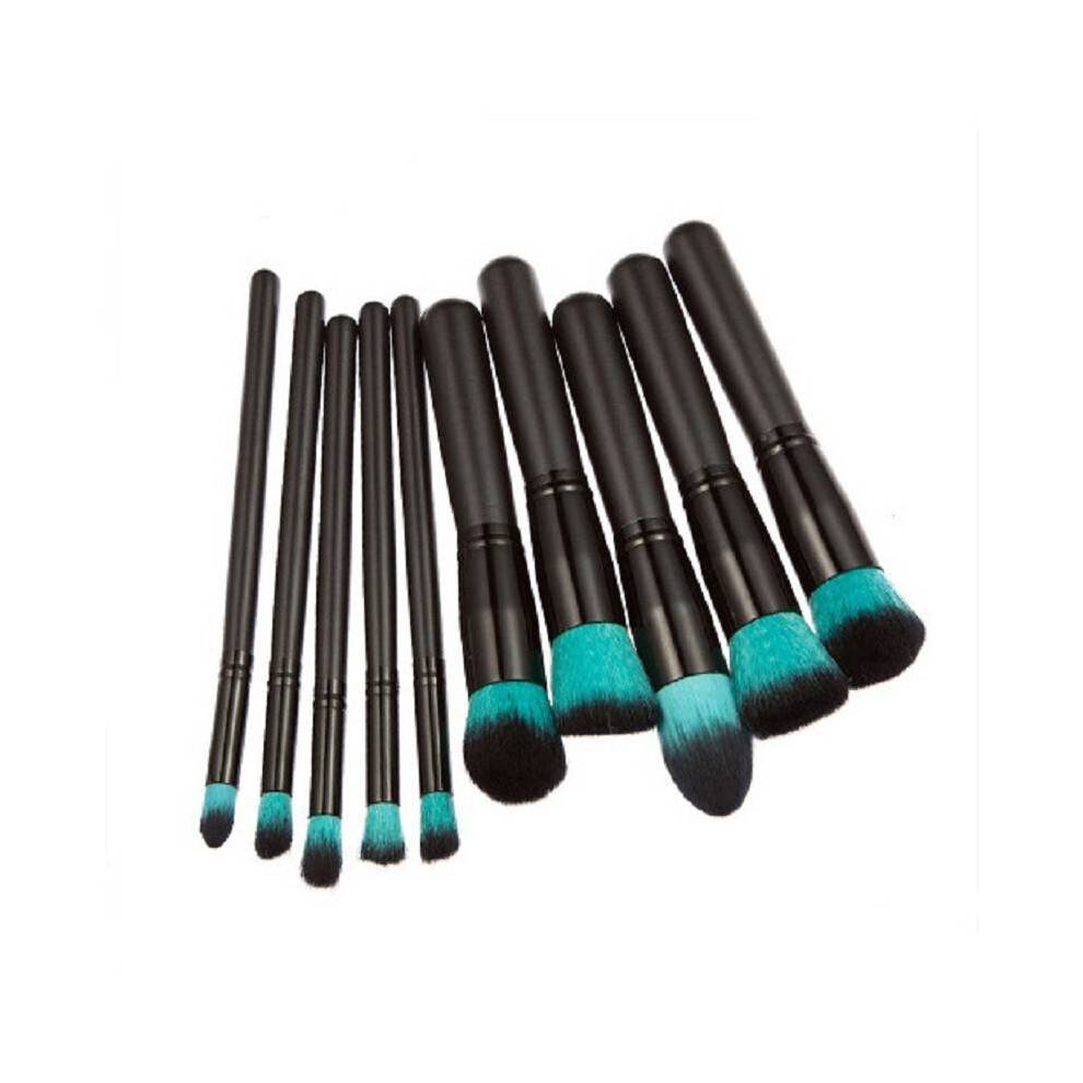 (10Pcs Black Blue Mini )Makeup Brush Collection Foundation Eye Contouring Supplies Beauty Use Daily