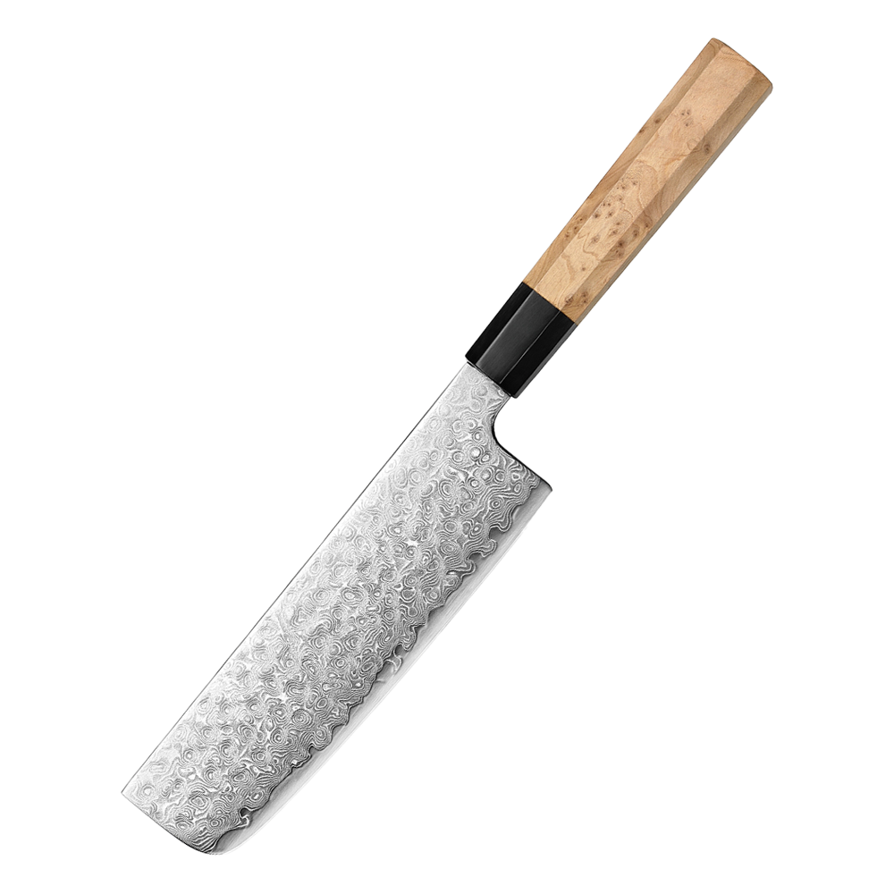 Ao bōzu | Nakiri 180 mm | Japansk grøntsagskniv | Blue 2 / Aogami 2 & Damaskus49.