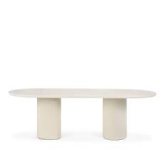 Ethnicraft - Elements Dining Table - Varnished Microcement - Off White - Oblong 100 x 240 cm - Matbord - Träfärgad - Sten