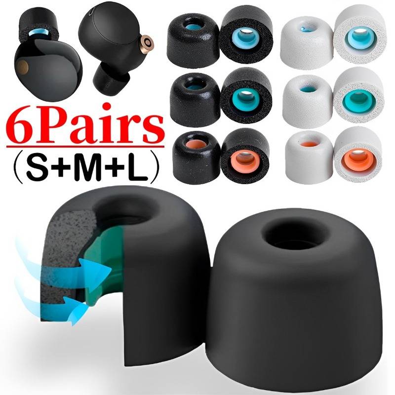 Memory Foam Earphones Ear Pads Case for Sony WF-1000XM6 WF-1000XM5 WF-1000XM4 1000XM3 in-Ear Covers Earbud Tips Ear Caps Eartips