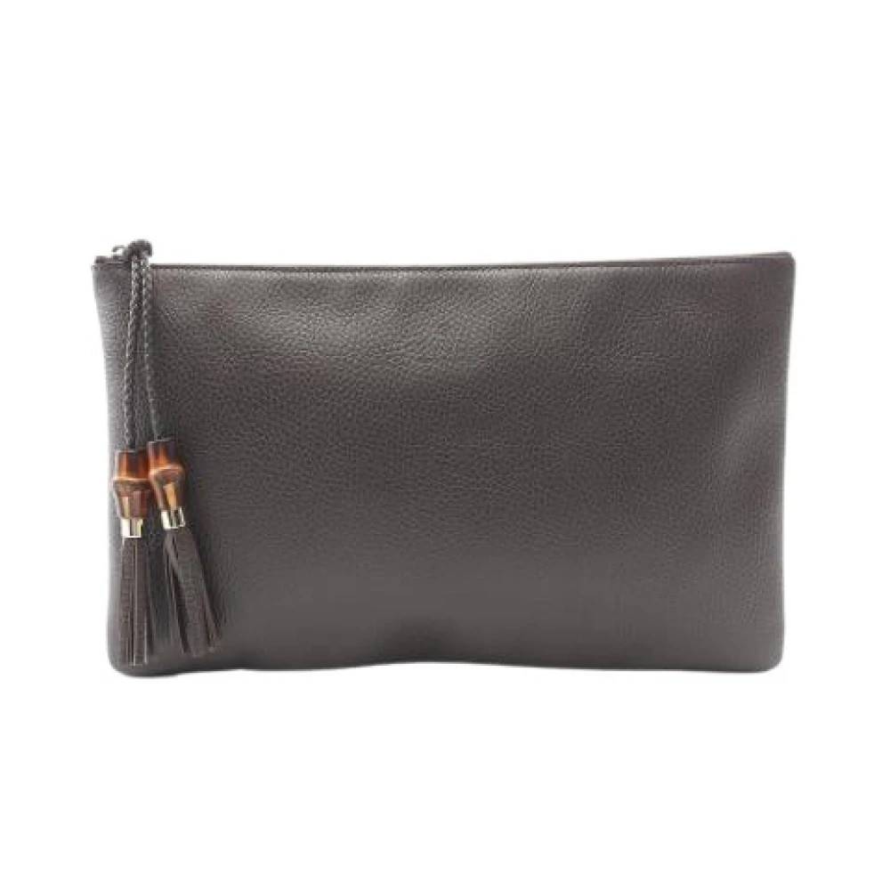 Gucci Vintage Pre-owned Vintage Clutch Taske - Vintage - Dame - Brun - ONE SIZE - Læder