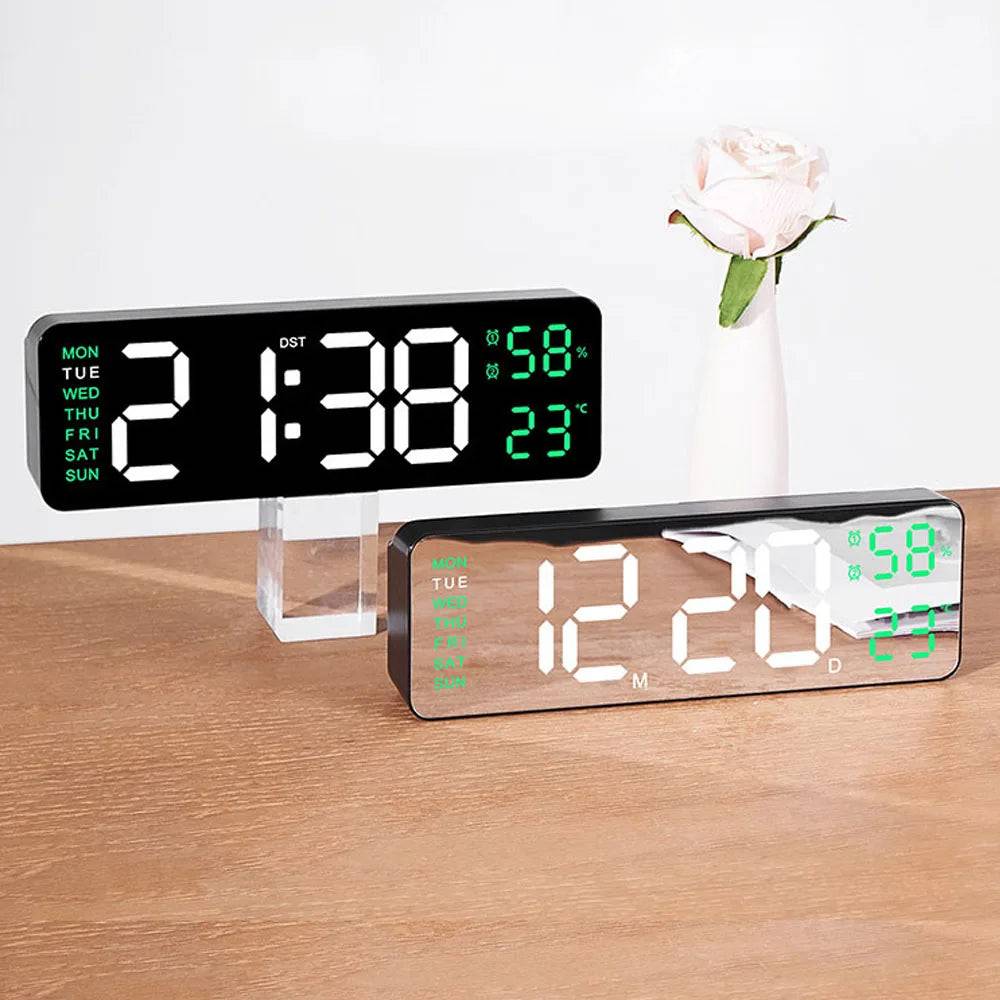 TimeGlow Klocka - Slim Digital Väckarklocka med Temperatur & Kalender