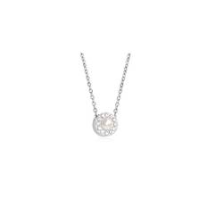 Blomdahl - S Brilliance Halo Pearl 8 mm, White Halsband, silver