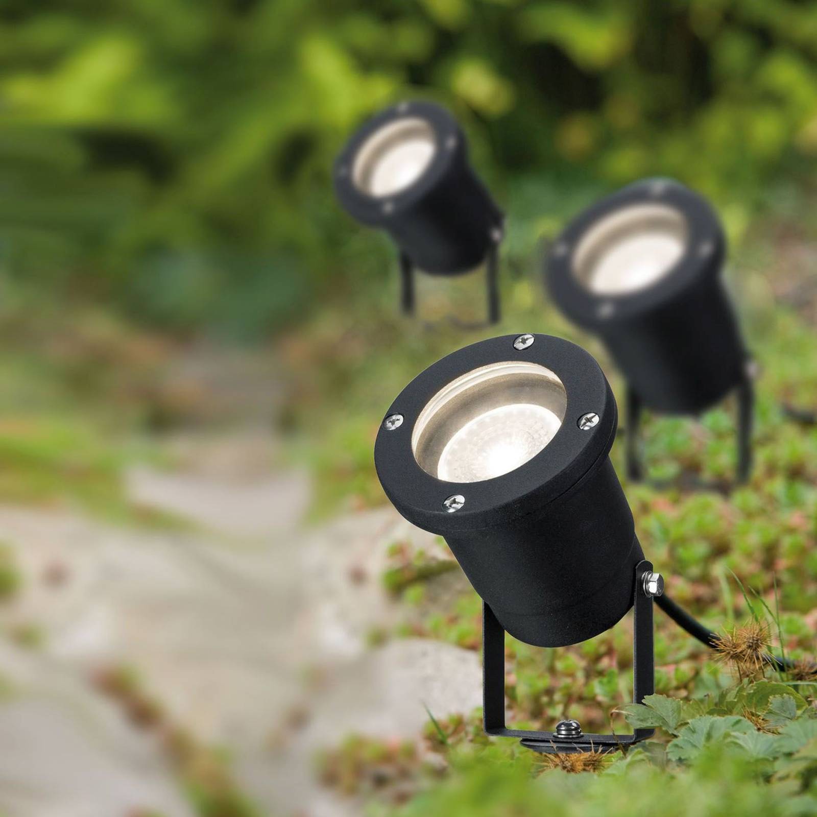 Paulmann Special Line LED-jordspett, 3-pack, GU10, Svart, Aluminium / grå / zink