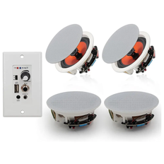 Herdio 6.5'' 4PCS Bluetooth In Ceiling Speakers 600W 2-Way Flush Mount Speakers System With Wall