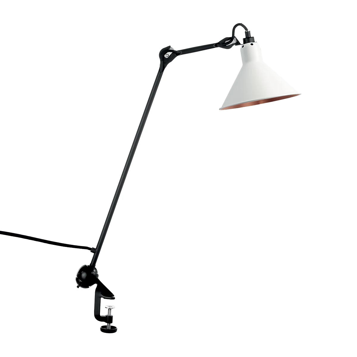 Lampe Gras 201 arkitektlampe - Sort/hvid m. kobbe inderskærmr