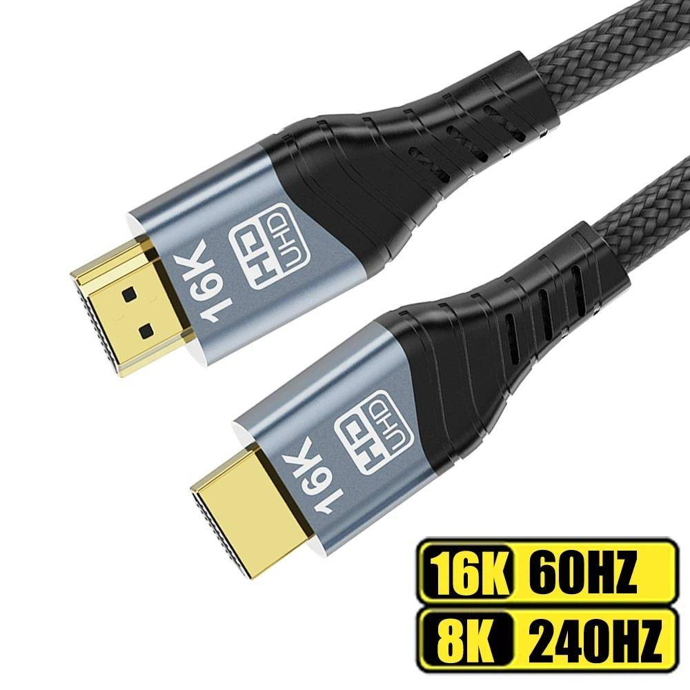 16K 60Hz 8K 120Hz 240Hz HDMI 2.2 Kabel För TV-box PC PS5 Switch 1M 2M 3M 5M Lång 50CM Kort Videokabel 96Gbps Höghastighet HDR 10