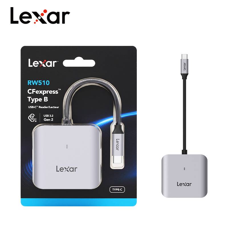 Lexar USB 3.2 Type-C CF Card Reader RW510 CFexpress Type-B Memory Card Reader 10Gbps Transfer Metal Reader