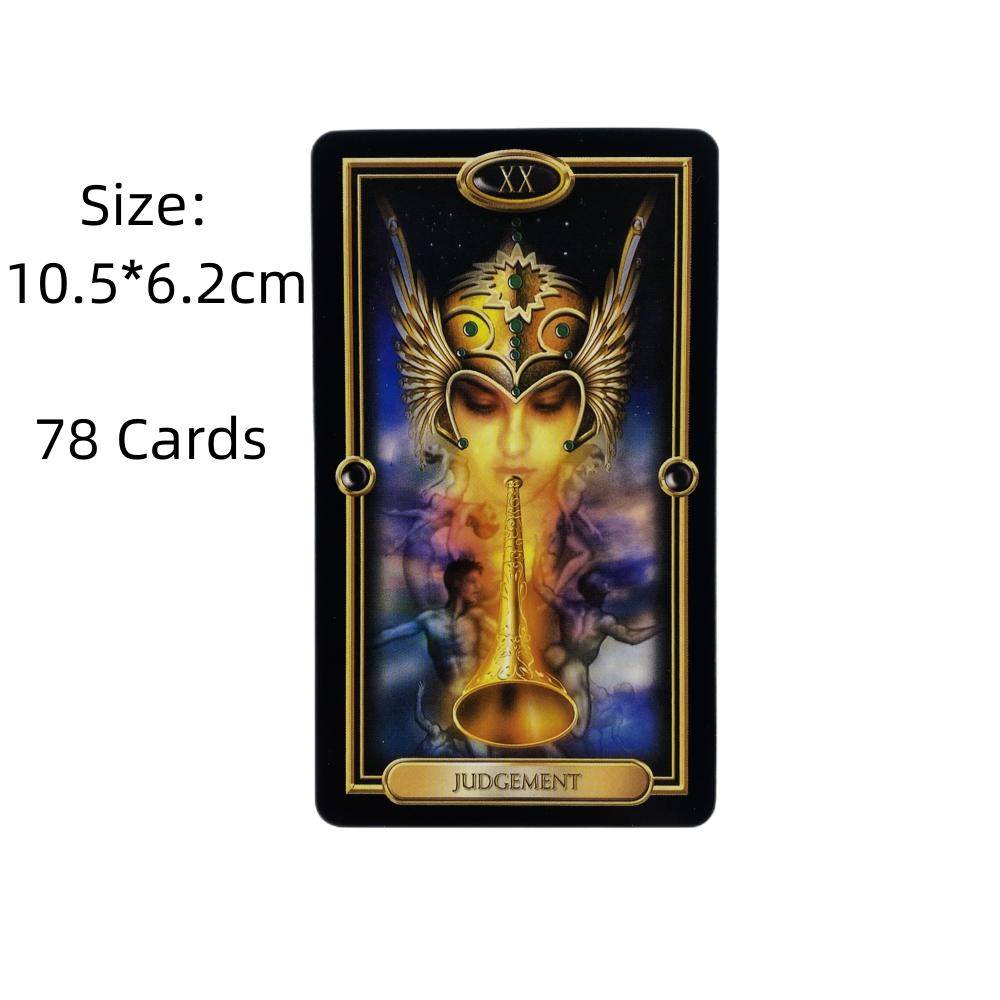 The Gilded Tarot Cards En 78-kortlek Orakel Engelsk Visions Divination Edition Brädspel black