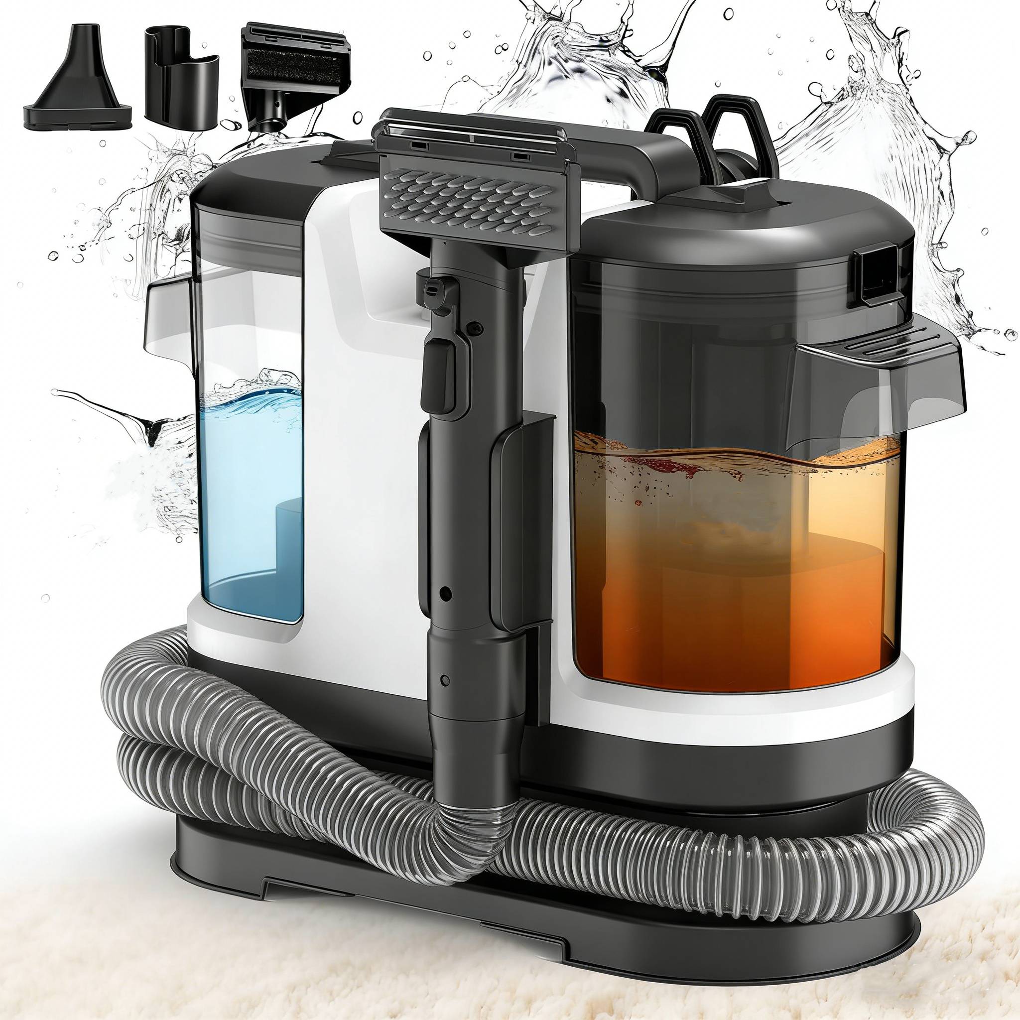 500W 12kPa Portable Carpet Cleaner Spray & Suction All-in-One Pet Dirt Stain Cleaner Handheld Home Furniture Upholstery Cleaner