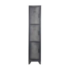 Industrielt 3-delt skab i metal H180 x B38 x D46 cm - Rå sort