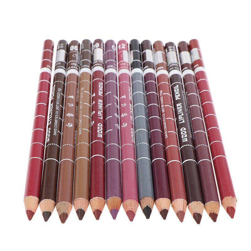 2Pcs Professional Wood Lip liner Waterproof Lady Long Lasting Lip Liner Penci*eh