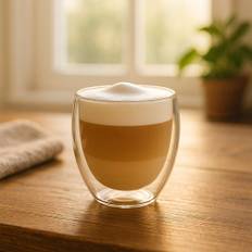 Cappuccinoglas med dubbla väggar – värmebevarande design