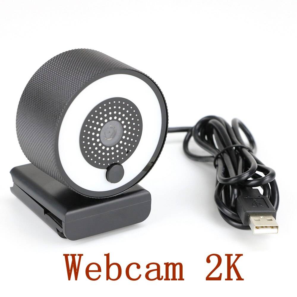 Hd autofokus webbkamera ljus med stativ stativ 1080p 2k webbkamera för pc twitch datorkamera med mikrofon ring ljus webbkamera