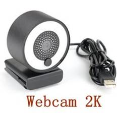 Hd autofokus webbkamera ljus med stativ stativ 1080p 2k webbkamera f&#xF6;r pc twitch datorkamera med mikrofon ring ljus webbkamera - Inget stativ