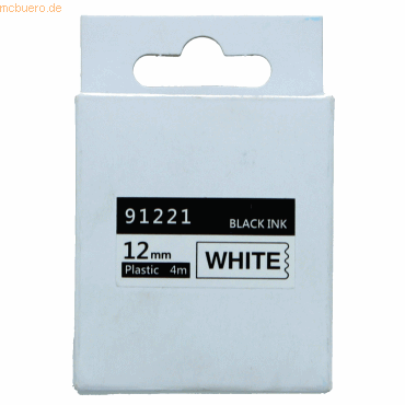 k.A. Schriftbandkassette - ersetzt Dymo 491221/S0721660 - 12mm schwarz