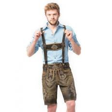 Tyroler lederhosen bukser kort retro brun