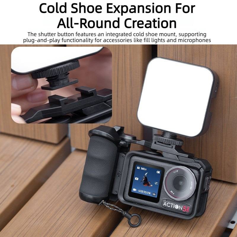 Street Photography Grip For DJI Action5Pro/4/3 Extended Adapter PC Frame Protective Case  Anti-Fall Quick-Release Rabbit Cage