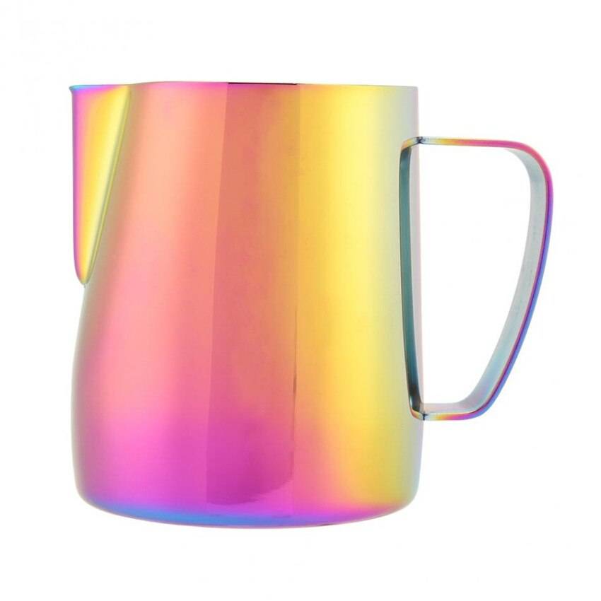 Färgglad rostfritt stål skummande kanna dra blomma kopp espresso cappuccino konst tillbringare kanna mjölkskummare mugg kaffeverktyg - A / 600ml