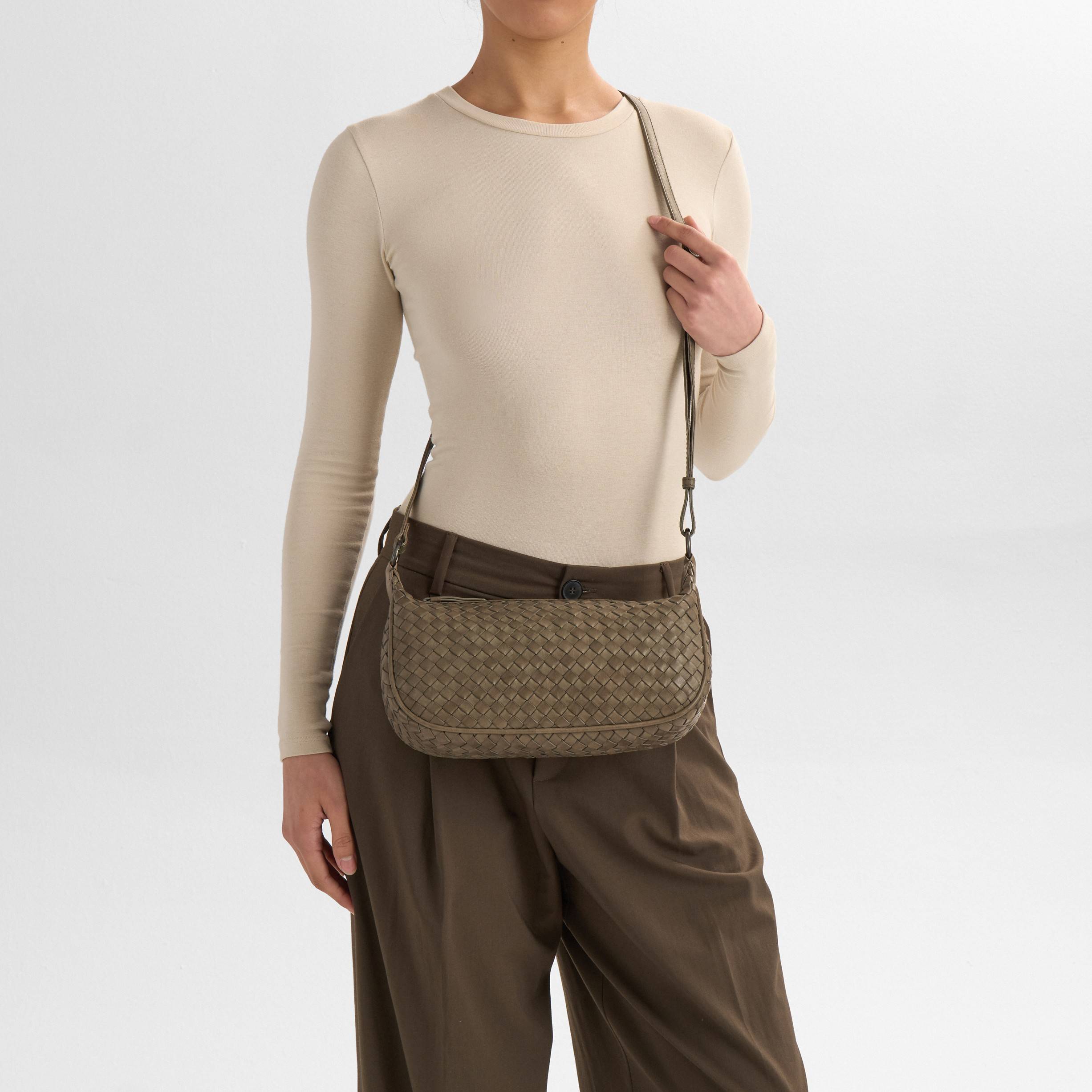Markberg Mini Musembg Bag, Weave 28 cm x 16 cm x 7 cm - Skuldertasker Bomuld hos Magasin.