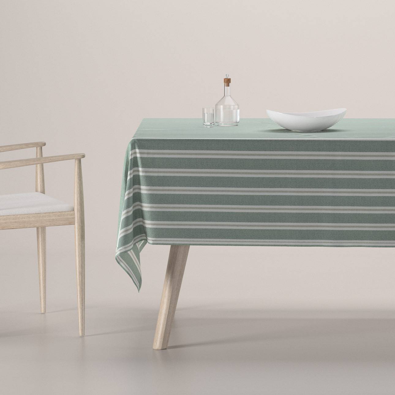 Rektangulære borddug, Grøn, beige og naturhvid, Scotti