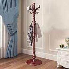 Wooden Coat Rack Stand, Coat Racks Freestanding, With Hooks And Solid Base, Heavy Duty Hall Tree Coat Rack, for Entryway Hallway Foyer Office Bedroom,003mahogany,Disc