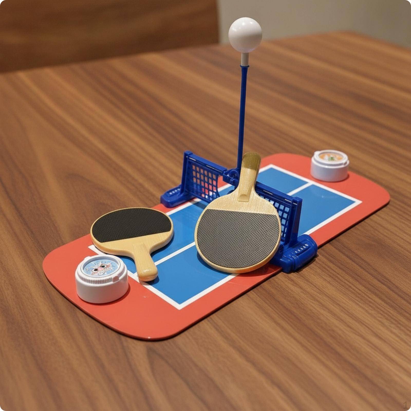 Tabletop Pong Game with Paddles Indoor Mini Table Tennis Set Vibrant